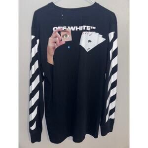Off-White Diagonal Hand Card ls tee